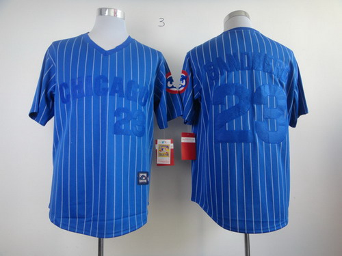 Chicago Cubs #23 Ryne Sandberg Blue Pinstripe Throwback Jersey