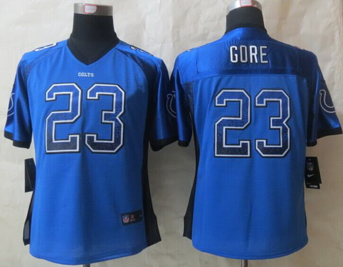 Nike Indianapolis Colts #23 Frank Gore Drift Fashion Blue Womens Jersey