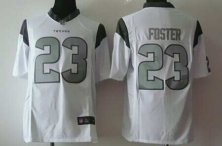 Nike Houston Texans #23 Arian Foster Platinum White Limited Jersey