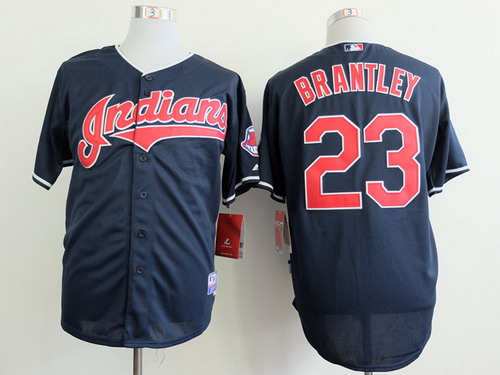 Cleveland Indians #23 Michael Brantley Navy Blue Jersey