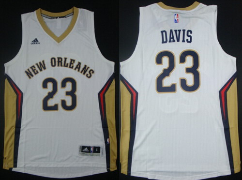 New Orleans Pelicans #23 Anthony Davis Revolution 30 Swingman White Jersey