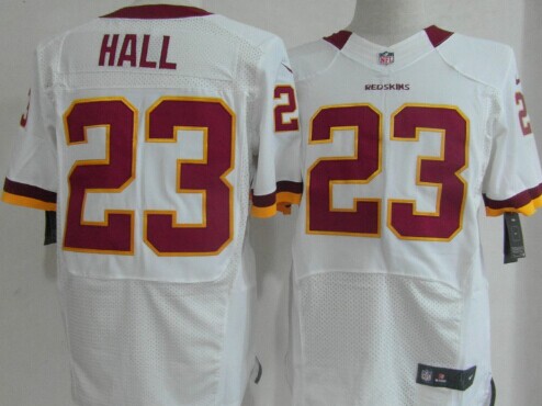 Nike Washington Redskins #23 DeAngelo Hall White Elite Jersey