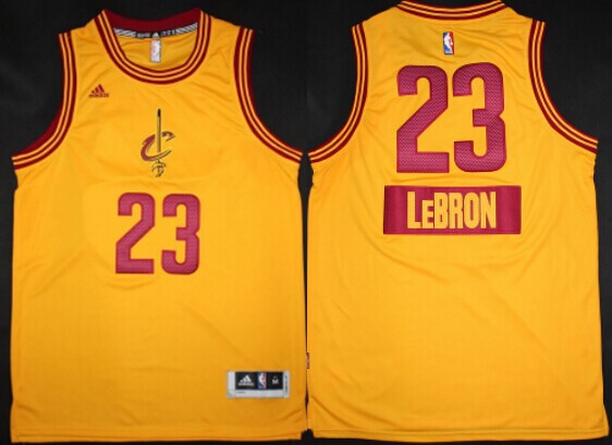 Cleveland Cavaliers #23 LeBron James Revolution 30 Swingman 2014 Christmas Day Yellow Jersey