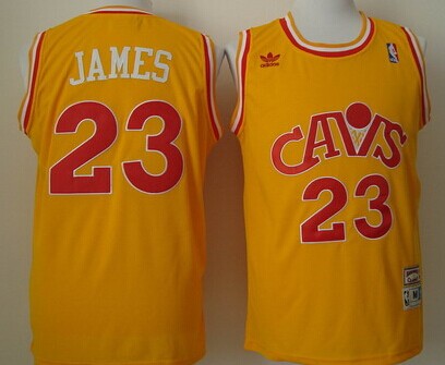 Cleveland Cavaliers #23 LeBron James CavFanatic Yellow Swingman Throwback Jersey