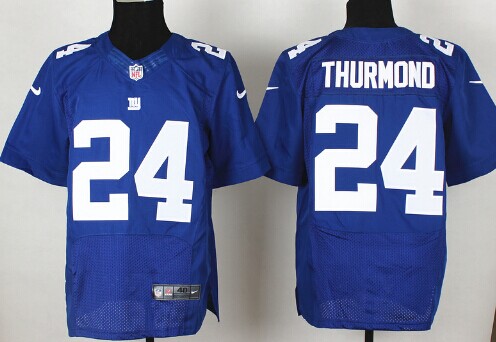 Nike New York Giants #24 Walter Thurmond Blue Elite Jersey