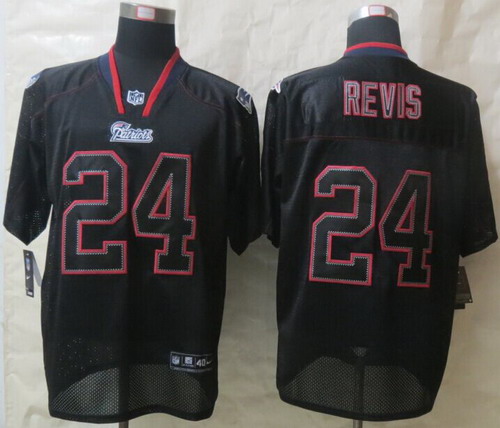 Nike New England Patriots #24 Darrelle Revis Lights Out Black Elite Jersey