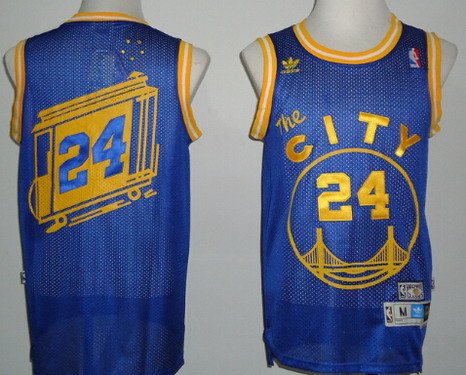 Golden State Warriors #24 Rick Barry The City Blue Swingman Throwback Jersey