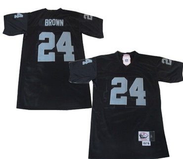 Oakland Raiders #24 Willie Brown Black Throwback Jersey