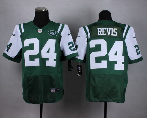 Nike New York Jets #24 Darrelle Revis Green Elite Jersey