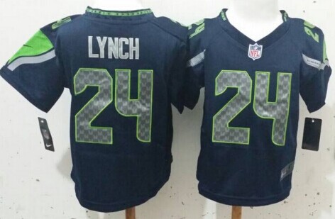 Nike Seattle Seahawks #24 Marshawn Lynch Navy Blue Toddlers Jersey