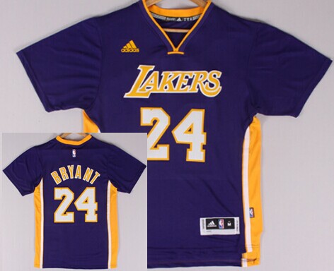 Los Angeles Lakers #24 Kobe Bryant Revolution 30 Swingman 2014 New Purple Short-Sleeved Jersey