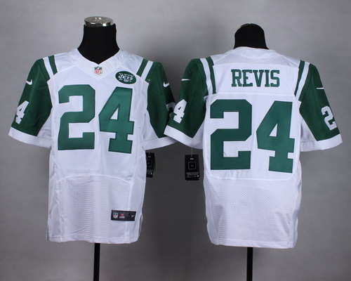 Nike New York Jets #24 Darrelle Revis White Elite Jersey