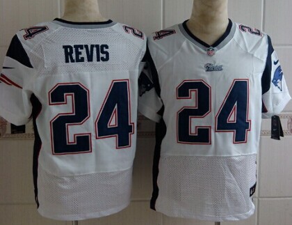 Nike New England Patriots #24 Darrelle Revis White Elite Jersey