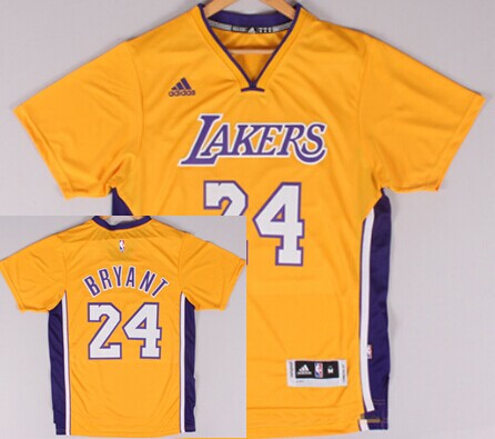 Los Angeles Lakers #24 Kobe Bryant Revolution 30 Swingman 2014 New Yellow Short-Sleeved Jersey