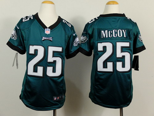 Nike Philadelphia Eagles #25 LeSean McCoy Dark Green Game Kids Jersey