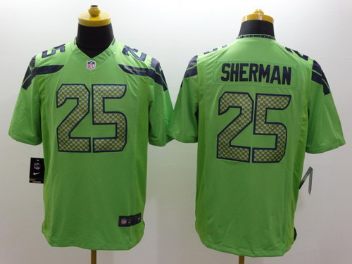 Nike Seattle Seahawks #25 Richard Sherman Green Limited Jersey