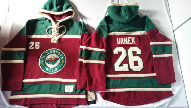 Old Time Hockey Minnesota Wild #26 Thomas Vanek Red Hoodie