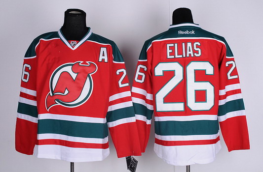 New Jersey Devils #26 Patrik Elias Red With Green Jersey