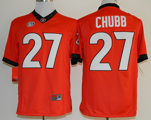 Georgia Bulldogs #27 Nick Chubb 2014 Red Limited Jersey