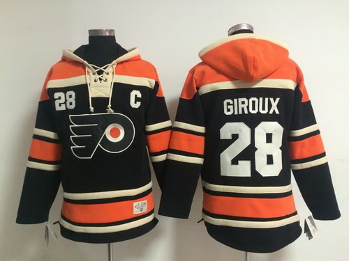 Old Time Hockey Philadelphia Flyers #28 Claude Giroux Black Hoodie