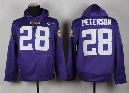 Nike Minnesota Vikings #28 Adrian Peterson Purple Hoodie