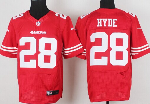 Nike San Francisco 49ers #28 Carlos Hyde Red Elite Jersey