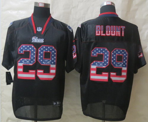 Nike New England Patriots #29 LeGarrette Blount 2014 USA Flag Fashion Black Elite Jersey