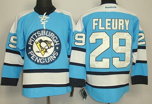 Pittsburgh Penguins #29 Marc-Andre Fleury Light Blue Kids Jersey