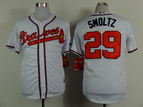 Atlanta Braves #29 John Smoltz White Cool Base Jersey