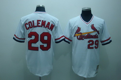 St. Louis Cardinals #29 Vince Coleman 1985 White Throwback Jersey