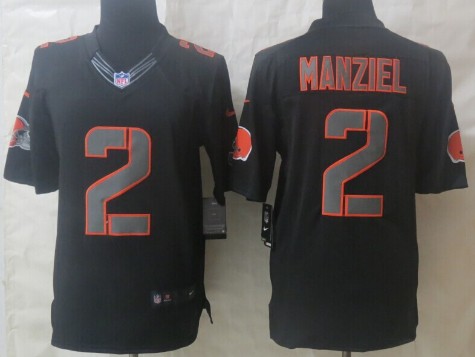 Nike Cleveland Browns #2 Johnny Manziel Black Impact Limited Jersey