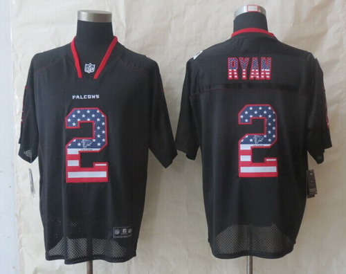 Nike Atlanta Falcons #2 Matt Ryan 2014 USA Flag Fashion Black Elite Jersey