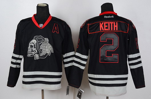 Chicago Blackhawks #2 Duncan Keith Black Ice Skulls Jersey