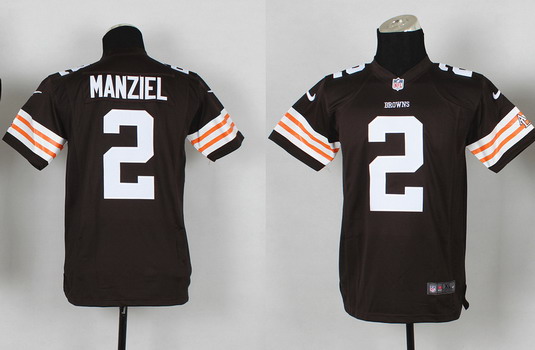 Nike Cleveland Browns #2 Johnny Manziel Brown Game Kids Jersey