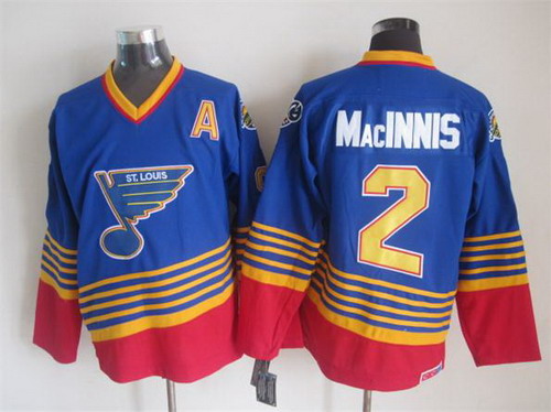 St. Louis Blues #2 Al MacInnis 1995 Blue Throwback CCM Jersey