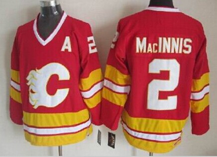 Calgary Flames #2 Al MacInnis Red Third Throwback CCM Jersey