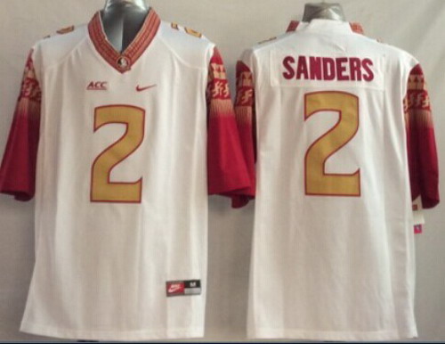 Florida State Seminoles #2 Deion Sanders 2014 White Limited Jersey