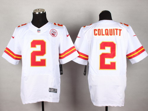 Nike Kansas City Chiefs #2 Dustin Colquitt White Elite Jersey