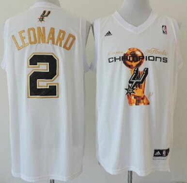 San Antonio Spurs #2 Kawhi Leonard Revolution 30 Swingman 2014 Champions White Jersey