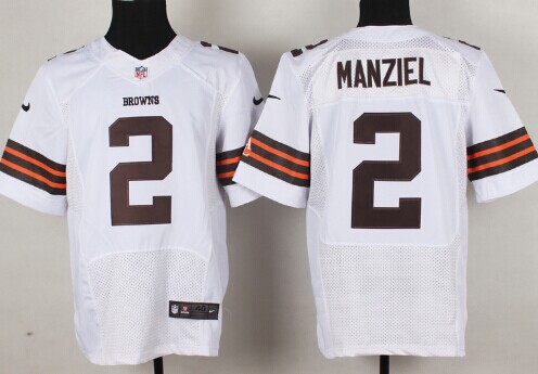 Nike Cleveland Browns #2 Johnny Manziel White Elite Jersey