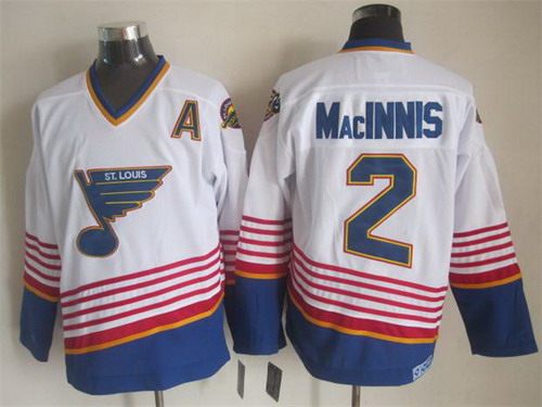 St. Louis Blues #2 Al MacInnis 1995 White Throwback CCM Jersey