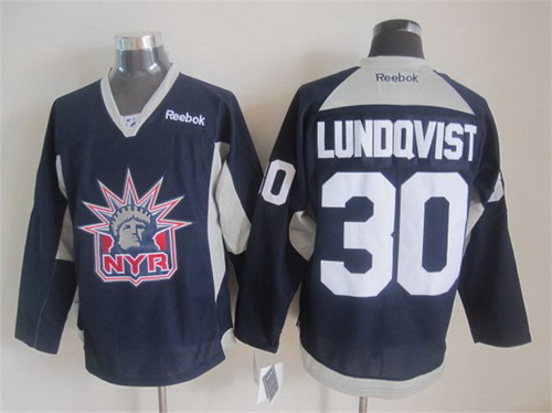 New York Rangers #30 Henrik Lundqvist 2014 NYR Training Navy Blue Jersey