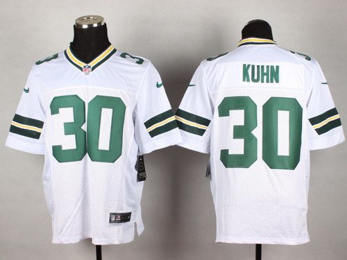 Nike Green Bay Packers #30 John Kuhn White Elite Jersey