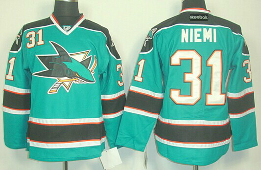 San Jose Sharks #31 Antti Niemi Blue Jersey