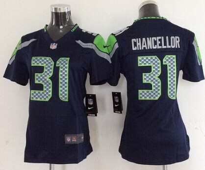 Nike Seattle Seahawks #31 Kam Chancellor Navy Blue Game Womens Jersey