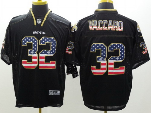 Nike New Orleans Saints #32 Kenny Vaccaro 2014 USA Flag Fashion Black Elite Jersey