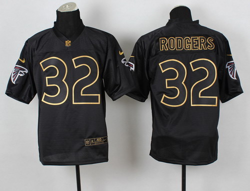 Nike Atlanta Falcons #32 Jacquizz Rodgers 2014 All Black/Gold Elite Jersey