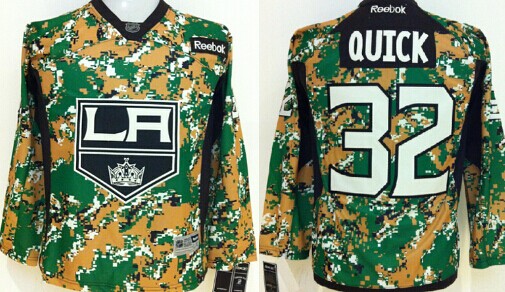 Los Angeles Kings #32 Jonathan Quick 2014 Camo Kids Jersey