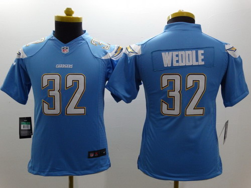 Nike San Diego Chargers #32 Eric Weddle 2013 Light Blue Limited Kids Jersey