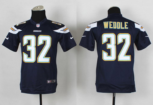 Nike San Diego Chargers #32 Eric Weddle 2013 Navy Blue Game Kids Jersey